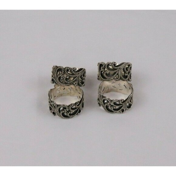 Sterling Silver Lois Hill Set of 4 Scroll Napkin Rings - Picture 1 of 7